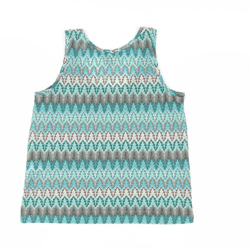H&M Women’s Multicoloured Tank Top, Size S, Geometric Pattern