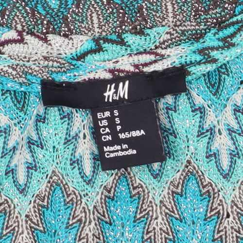 H&M Women’s Multicoloured Tank Top, Size S, Geometric Pattern