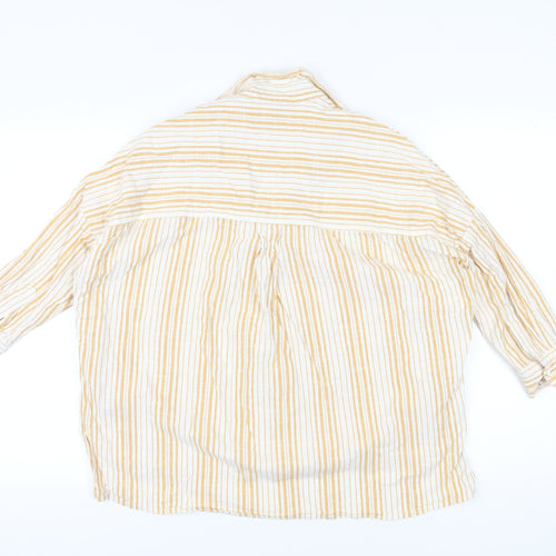 French Connection Women's Beige Striped Blouse, S