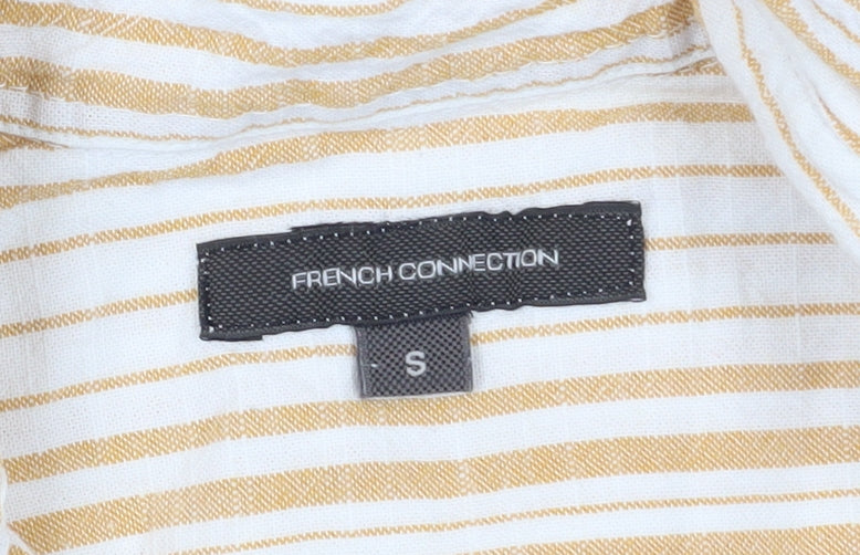 French Connection Women's Beige Striped Blouse, S