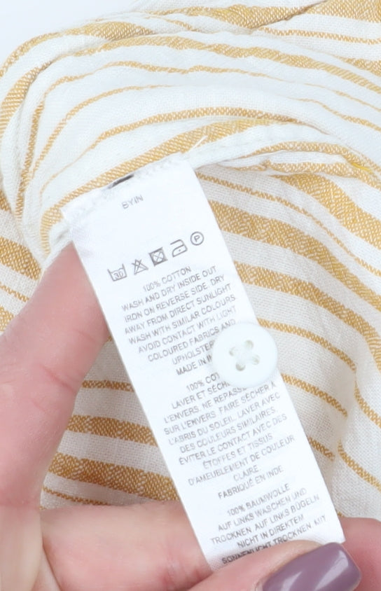 French Connection Women's Beige Striped Blouse, S