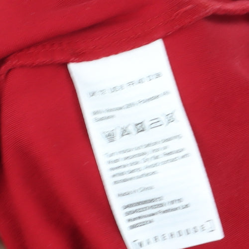 Warehouse Women's Red Sheath Dress, Size 12, Scallop Detail