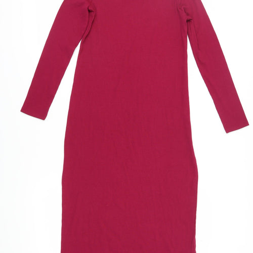 Zara Women's Red Long Bodycon Dress Size S