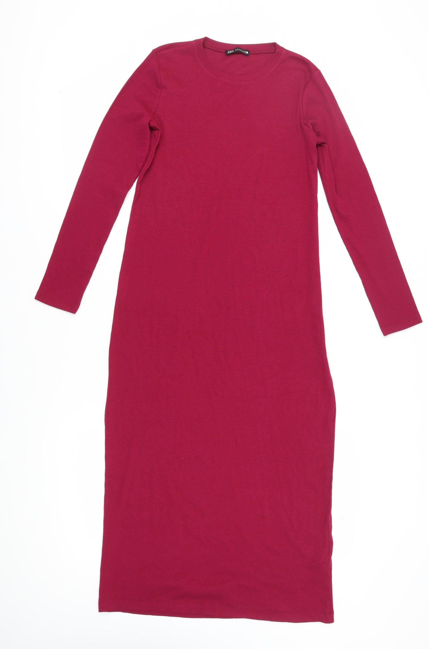 Zara Women's Red Long Bodycon Dress Size S