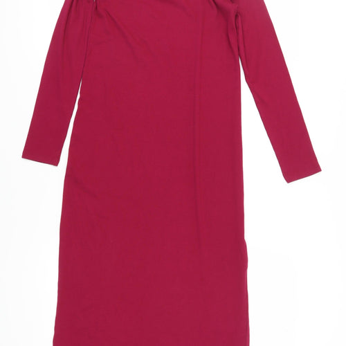 Zara Women's Red Long Bodycon Dress Size S