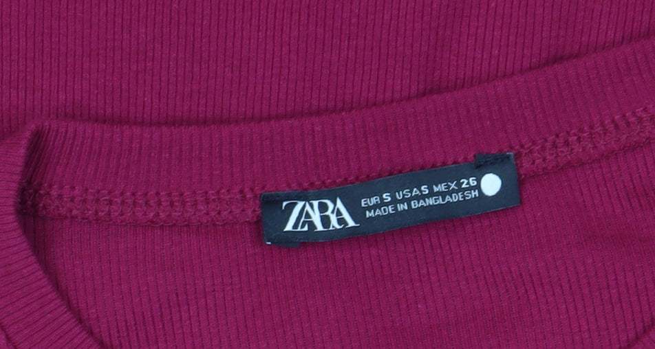 Zara Women's Red Long Bodycon Dress Size S