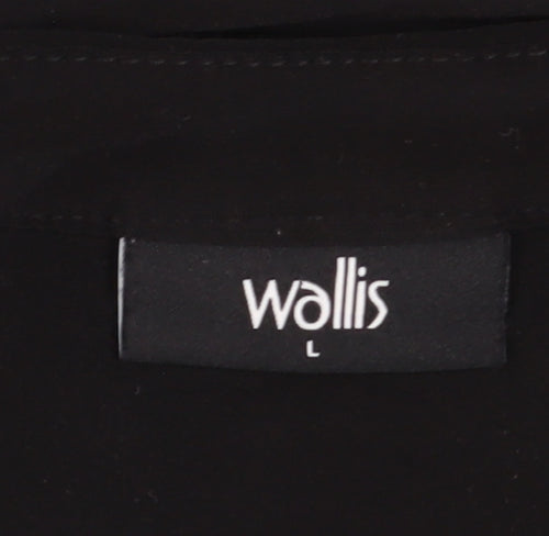 Wallis Women's Black Blouse, Size L, Zip Accent