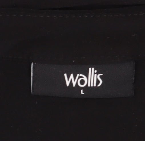Wallis Women's Black Blouse, Size L, Zip Accent
