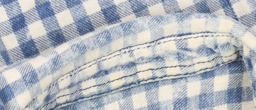 FSBN Men's Blue Slim Fit Check Long Sleeve Shirt