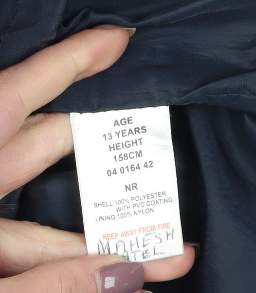 Peter Storm Boys Blue Waterproof Rain Coat Size 13 Years
