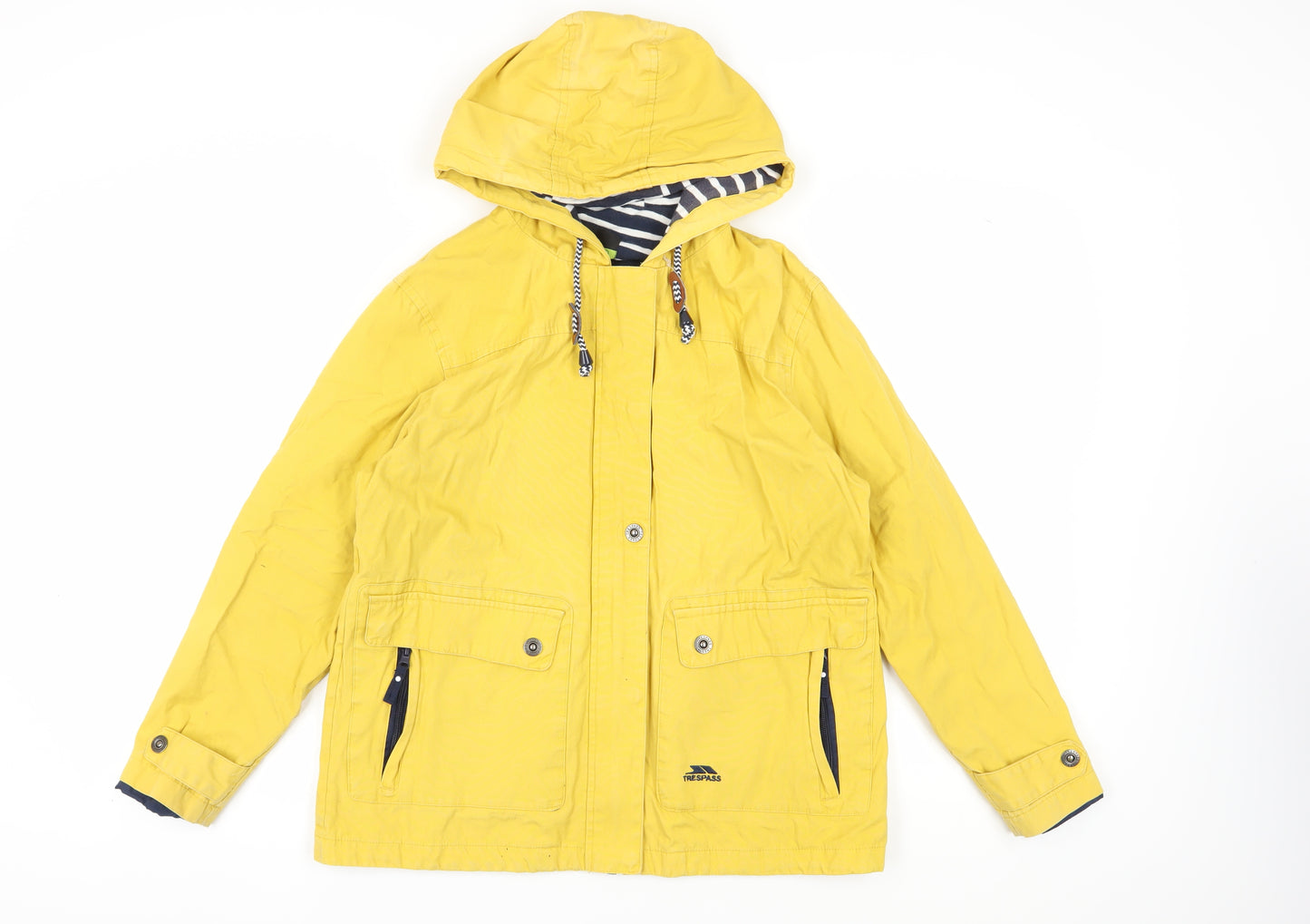 Trespass Women's Yellow Waterproof Hooded Rain Coat M