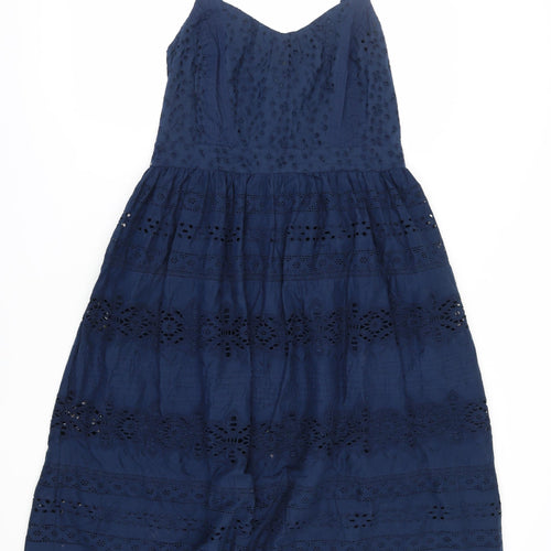 Monsoon Women's Blue A-Line Midi Dress UK 14