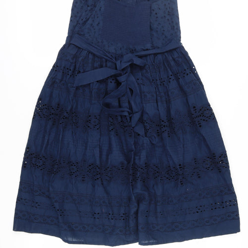 Monsoon Women's Blue A-Line Midi Dress UK 14