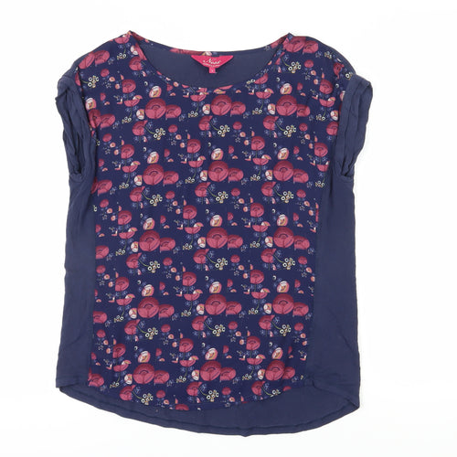 Ness Women's Blue Floral T-Shirt - Size S