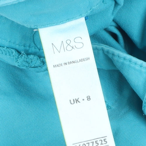 Marks and Spencer Women's Blue Chino Trousers Size 8
