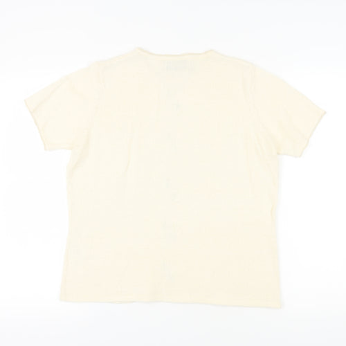 Honor Millburn Women's Ivory T-Shirt Size 14 Medium