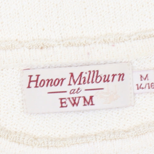 Honor Millburn Women's Ivory T-Shirt Size 14 Medium