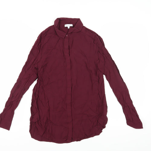 Warehouse Women's Purple Button-Up Long Sleeve Shirt
