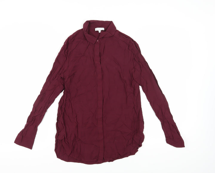 Warehouse Women's Purple Button-Up Long Sleeve Shirt