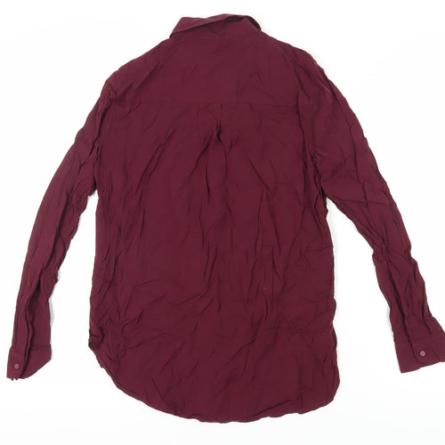 Warehouse Women's Purple Button-Up Long Sleeve Shirt