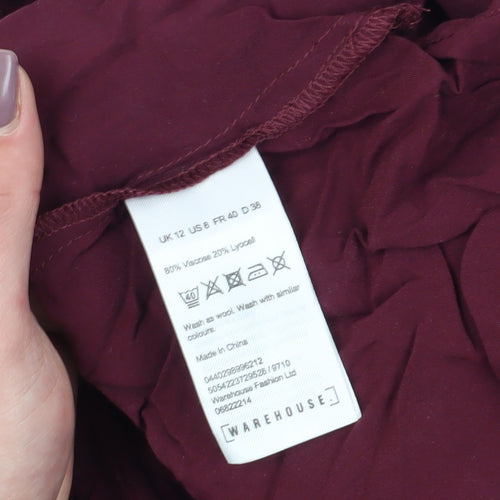 Warehouse Women's Purple Button-Up Long Sleeve Shirt