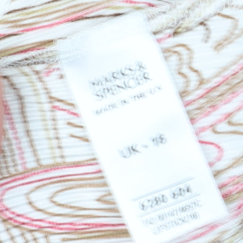 Marks and Spencer Women's Geometric Top, Size 16, Multicoloured