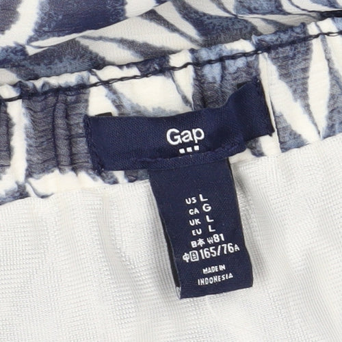 Gap Women's Blue Geometric Skirt L - Excellent Condition