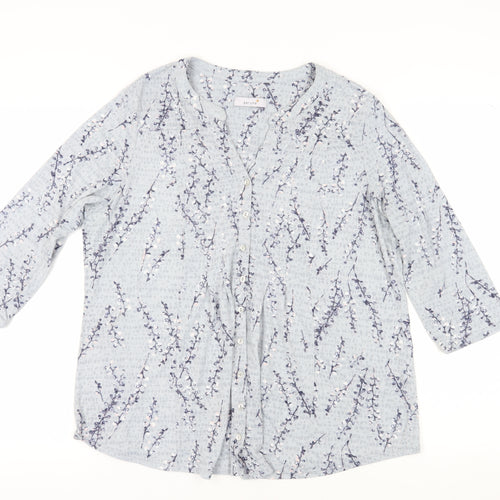 Marks and Spencer Women's Blue Floral Blouse UK 18