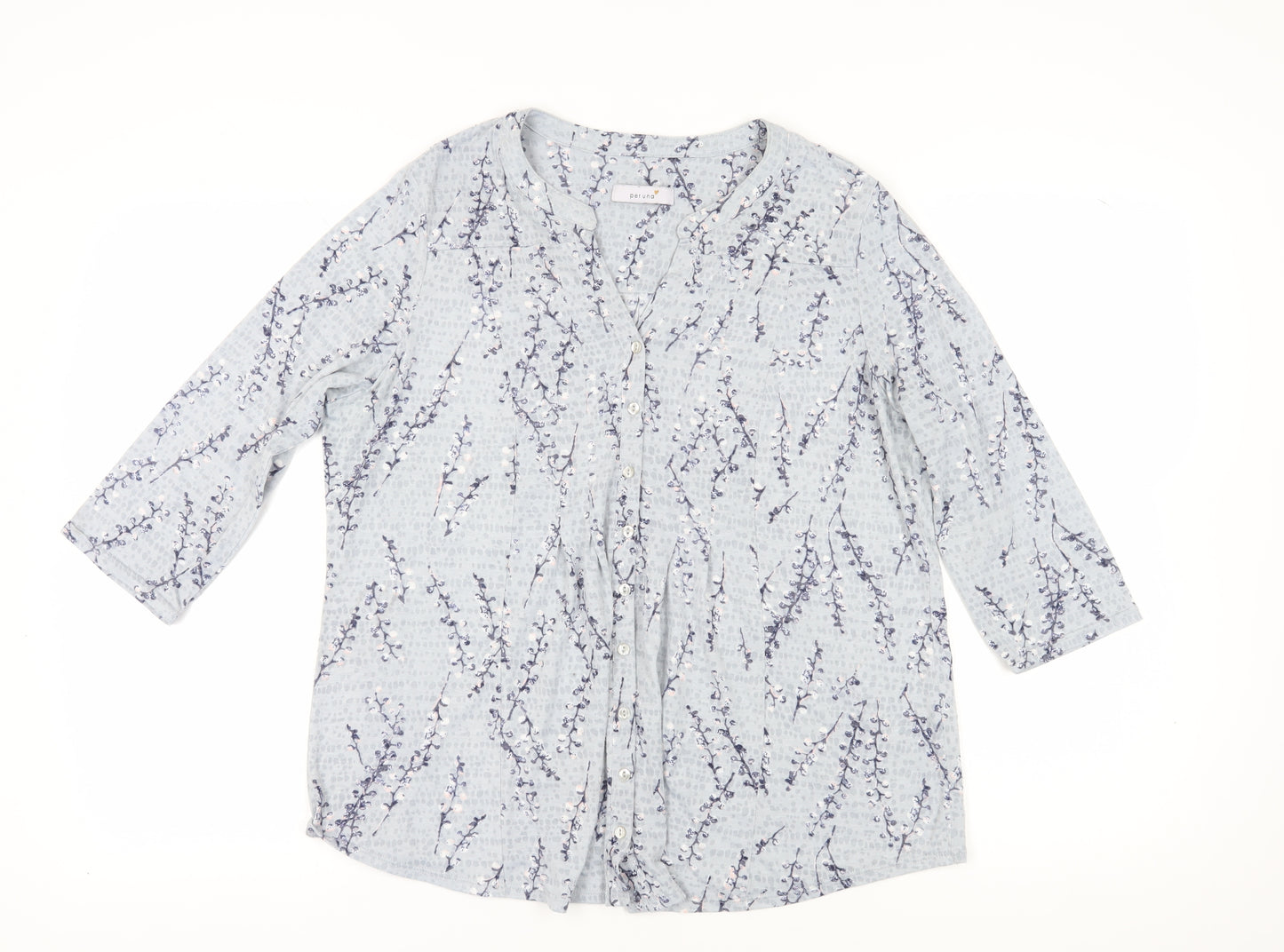 Marks and Spencer Women's Blue Floral Blouse UK 18