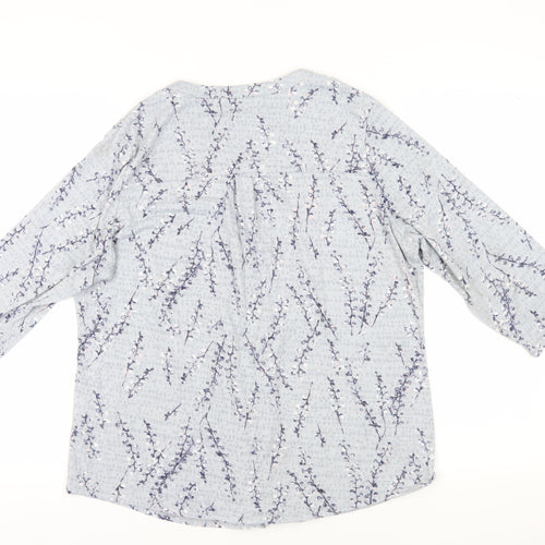 Marks and Spencer Women's Blue Floral Blouse UK 18