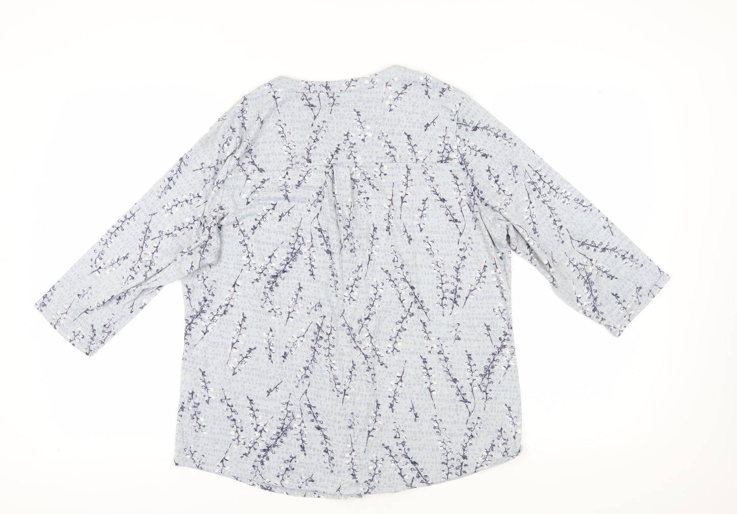 Marks and Spencer Women's Blue Floral Blouse UK 18