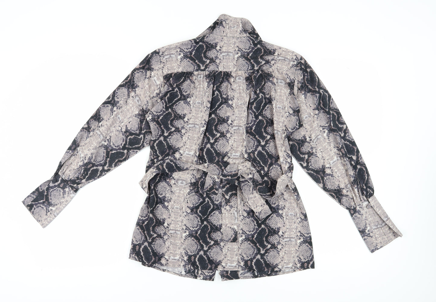 Topshop Women's Brown Snake Print Blouse, UK 6