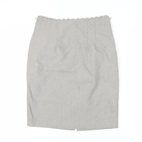 Oasis Women's Grey Pencil Skirt Size 12 for Business Wear