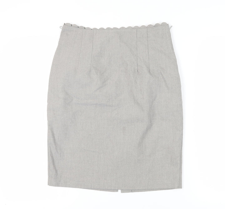 Oasis Women's Grey Pencil Skirt Size 12 for Business Wear