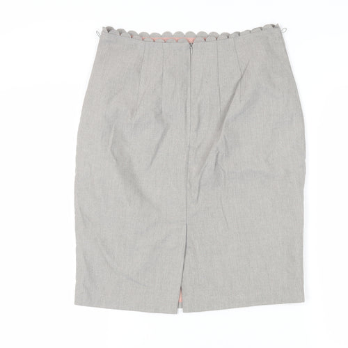 Oasis Women's Grey Pencil Skirt Size 12 for Business Wear