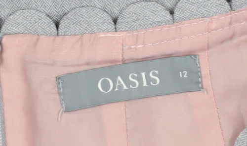 Oasis Women's Grey Pencil Skirt Size 12 for Business Wear