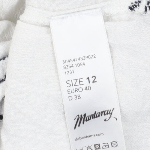 Mantaray Women's White Embroidered Tank Top Size 12