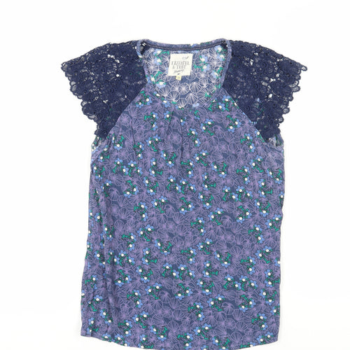 Faithful & True Women's Blue Floral Blouse Size 12