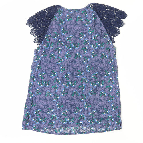 Faithful & True Women's Blue Floral Blouse Size 12