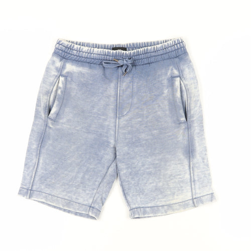 River Island Men's Blue Acid Wash Sweat Shorts XXS