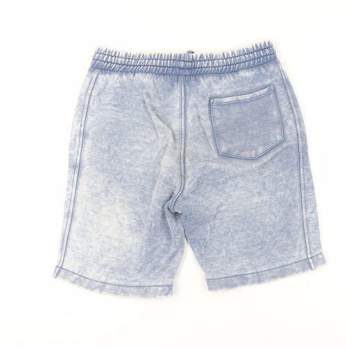 River Island Men's Blue Acid Wash Sweat Shorts XXS