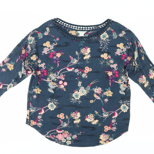Monsoon Women's Blue Floral Tunic Blouse Size 10
