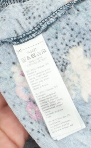 Monsoon Women's Blue Floral Tunic Blouse Size 10