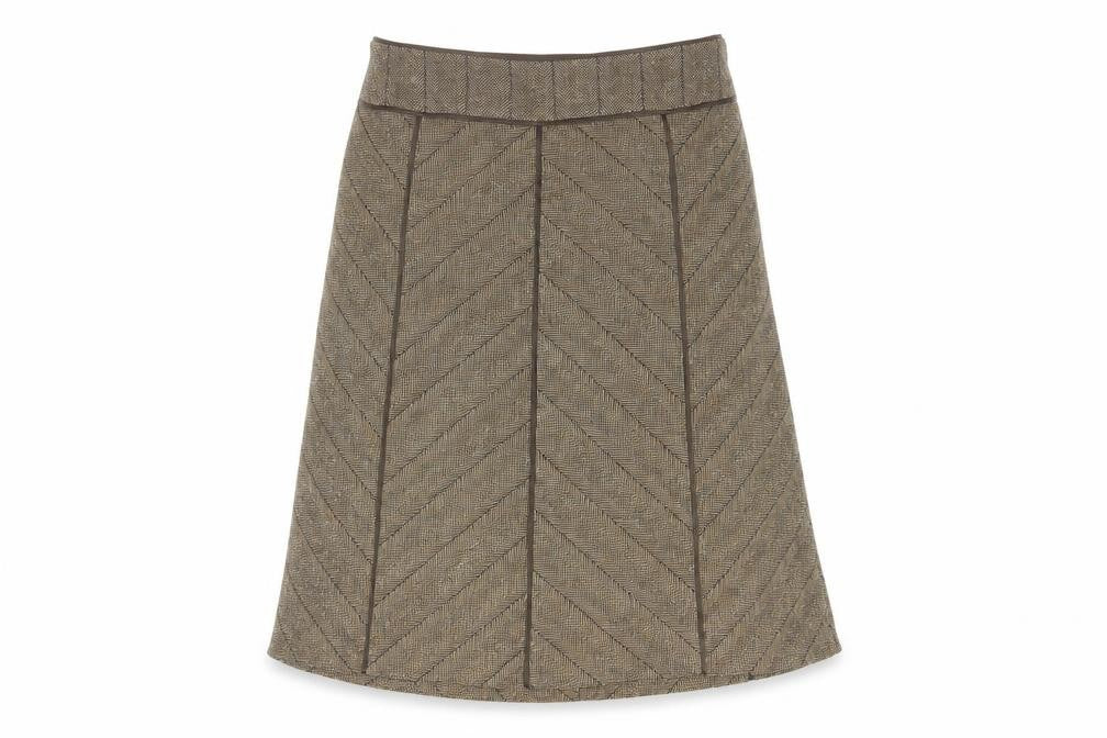 Front view of Principles Women's Brown A-Line Herringbone Skirt -, size 14