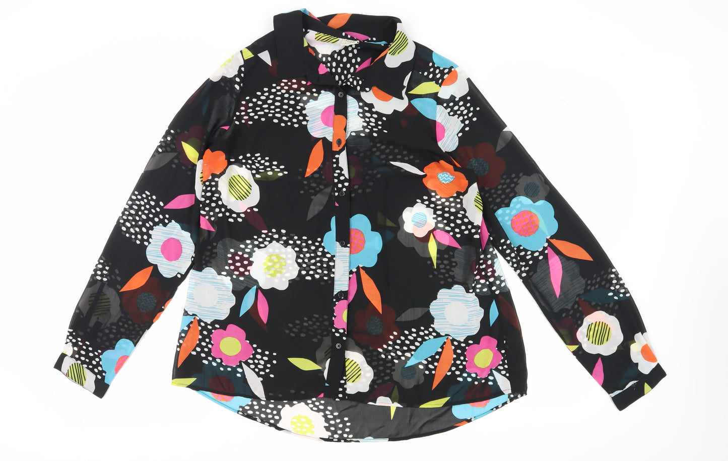 Frugi Women's Black Floral Blouse, Size 12, Casual