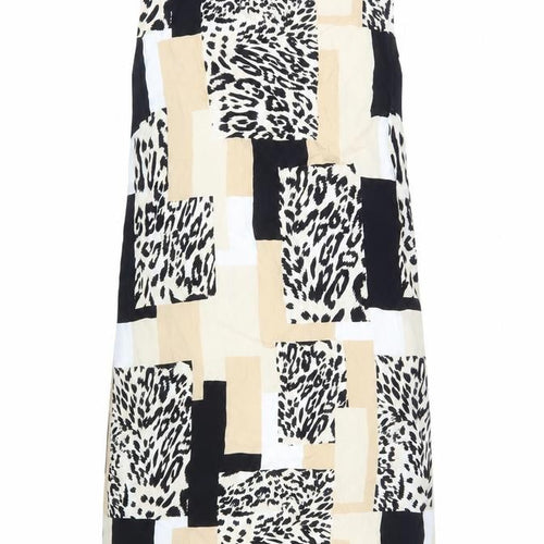 Wallis Women's Beige Black Animal Print Dress, Size 8