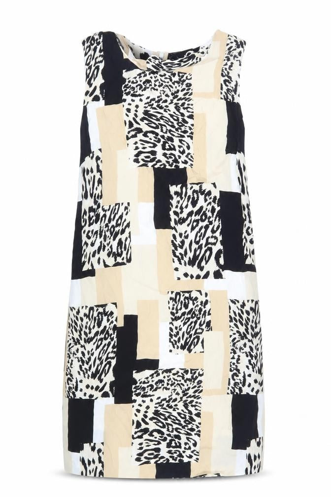 Wallis Women's Beige Black Animal Print Dress, Size 8