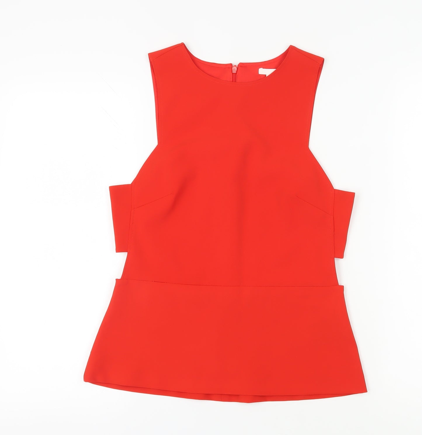 H&M Red Sleeveless Blouse for Women Size 10 Zip