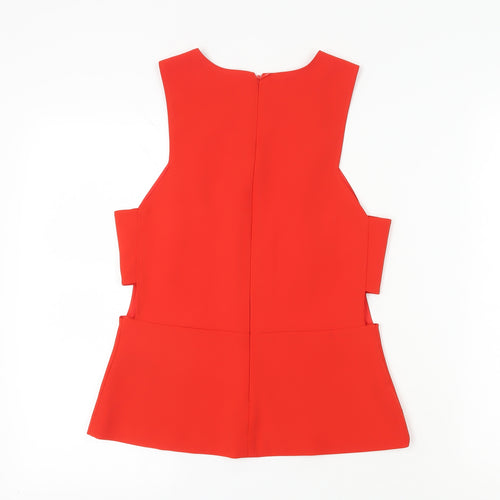 H&M Red Sleeveless Blouse for Women Size 10 Zip