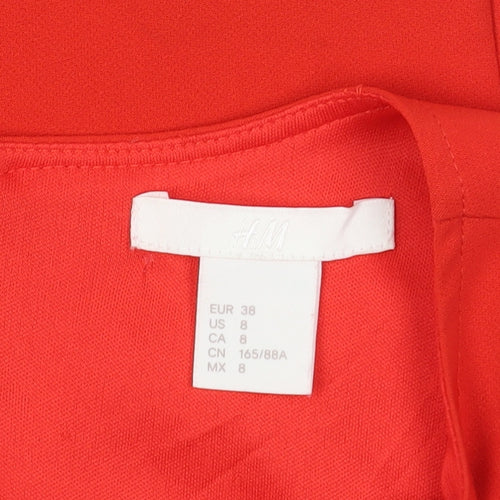 H&M Red Sleeveless Blouse for Women Size 10 Zip